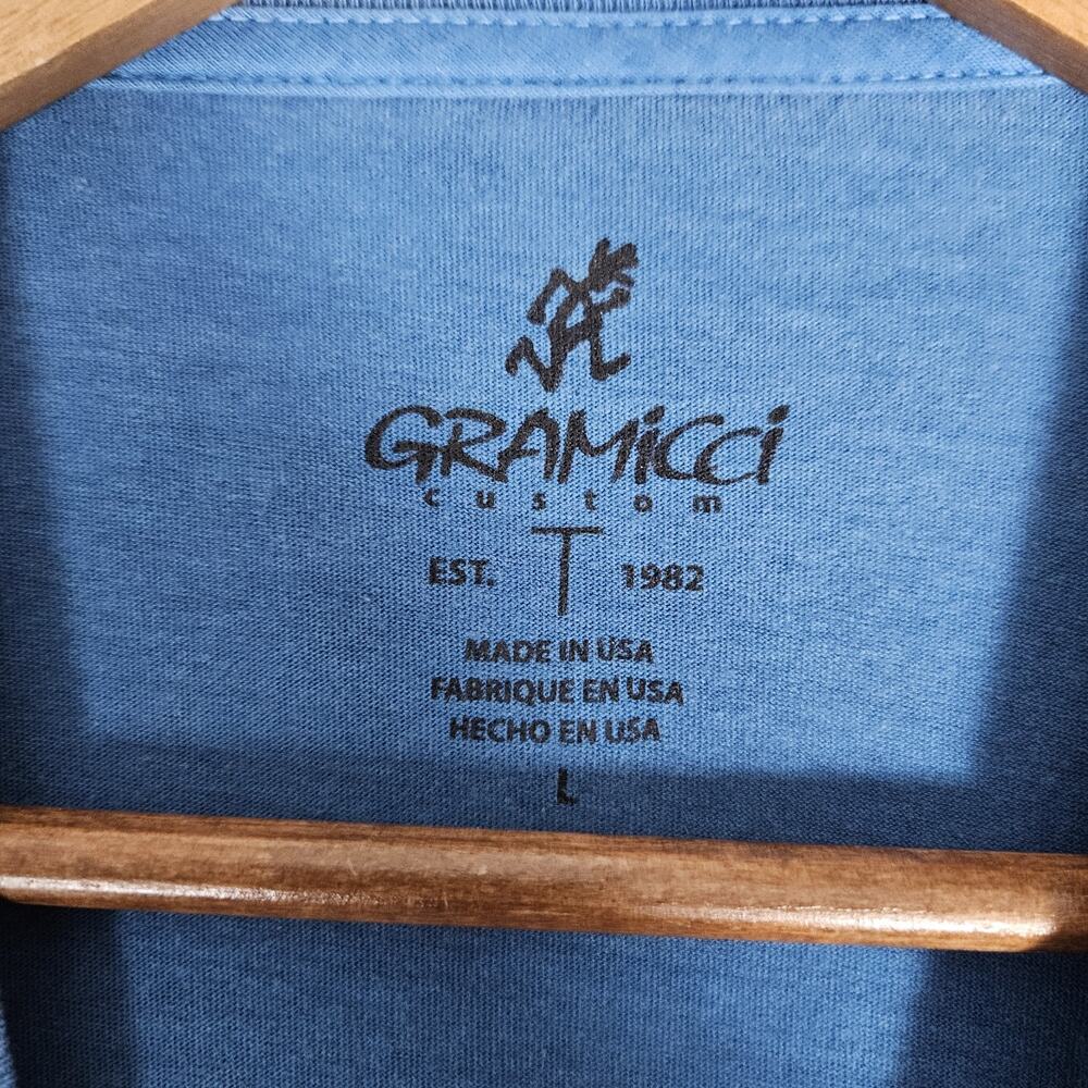 Gramicci Shirt Men's Large Blue T-Shirt I Climb Stuff Gorpcore Outdoors - Picture 5 of 6